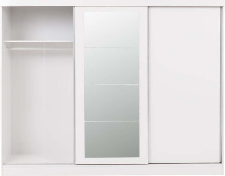 Nevada 3 Door Sliding Wardrobe - White Gloss