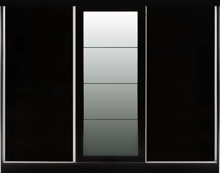 Nevada 3 Door Sliding Wardrobe - Black Gloss