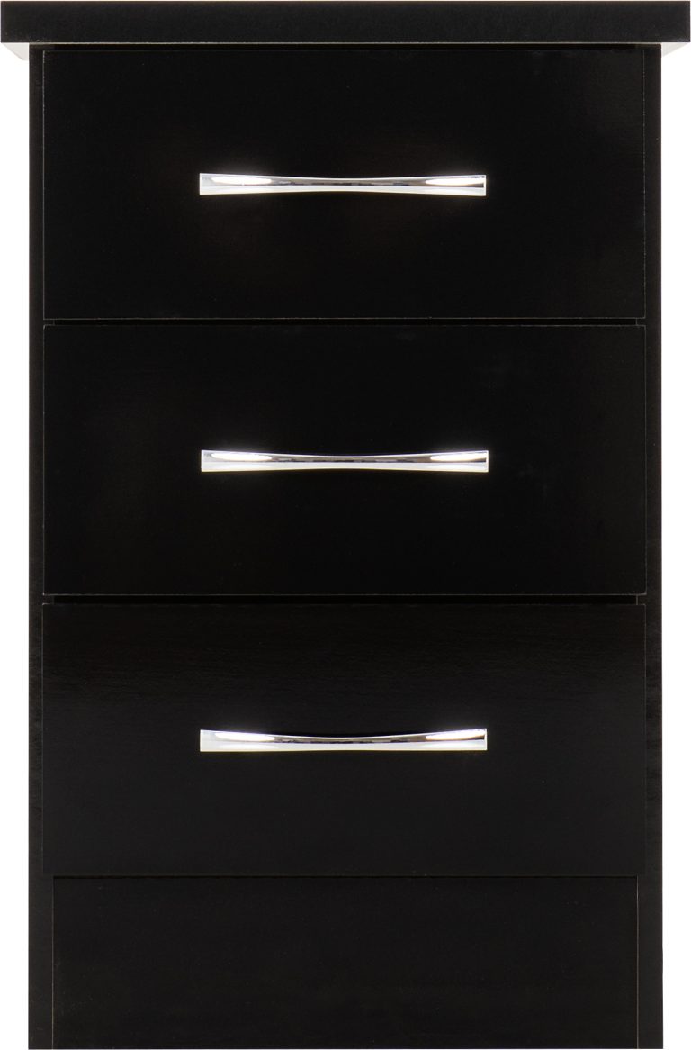 Nevada Bedside Table - Black Gloss