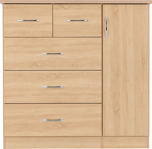 Nevada 5 Drawer Low Wardrobe