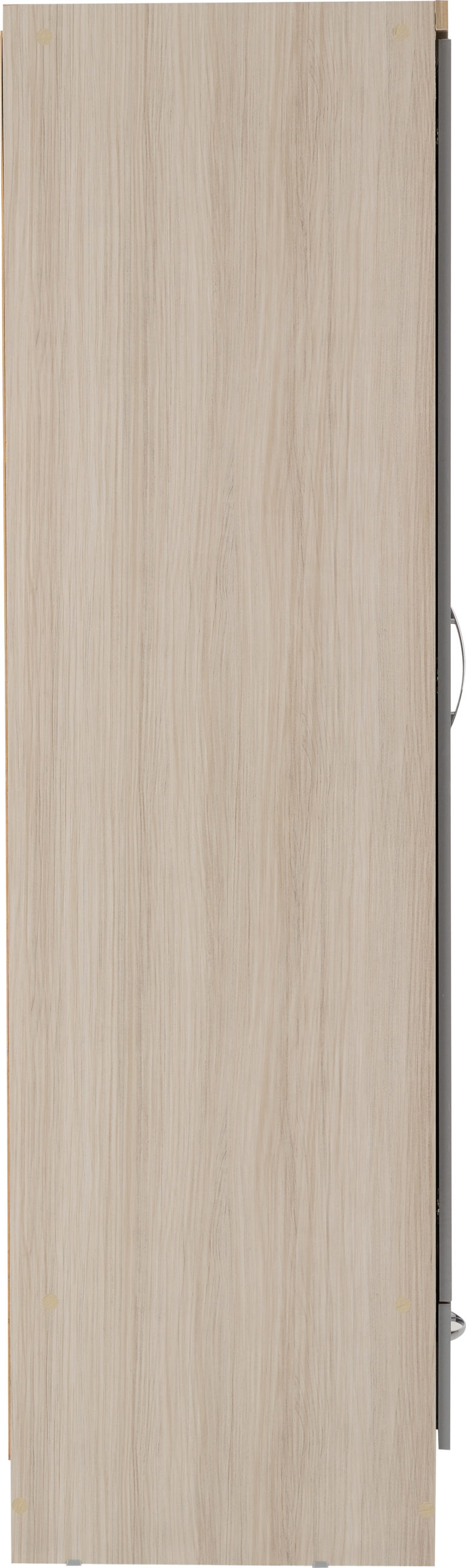 Nevada Mirrored 2 Door 1 Drawer Wardrobe Grey Gloss/Light Oak Effect Veneer-The Right Buy Store