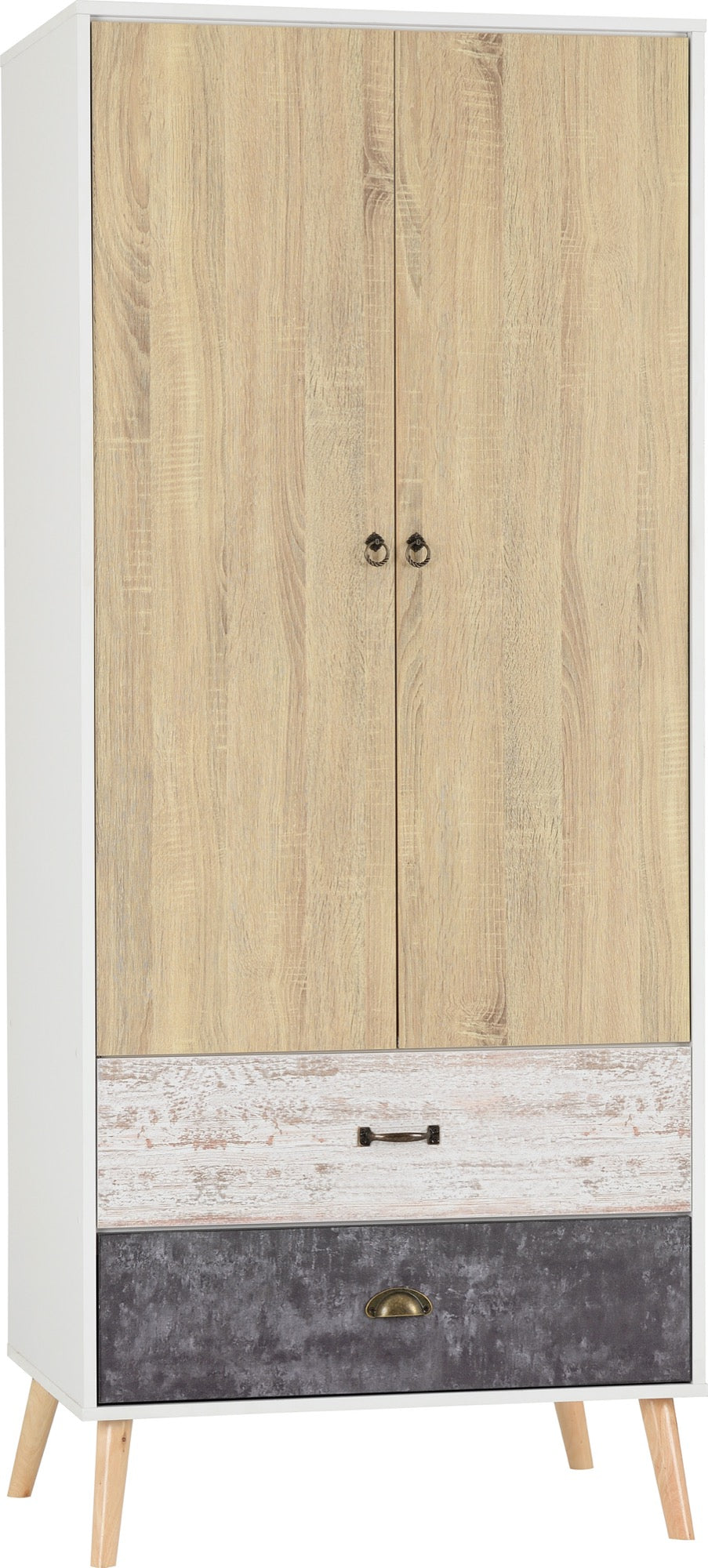 Nordic 2 Door 2 Drawer Wardrobe