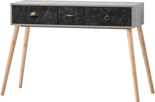 Nordic 3 Drawer Occasional Table Concrete Effect/Charcoal