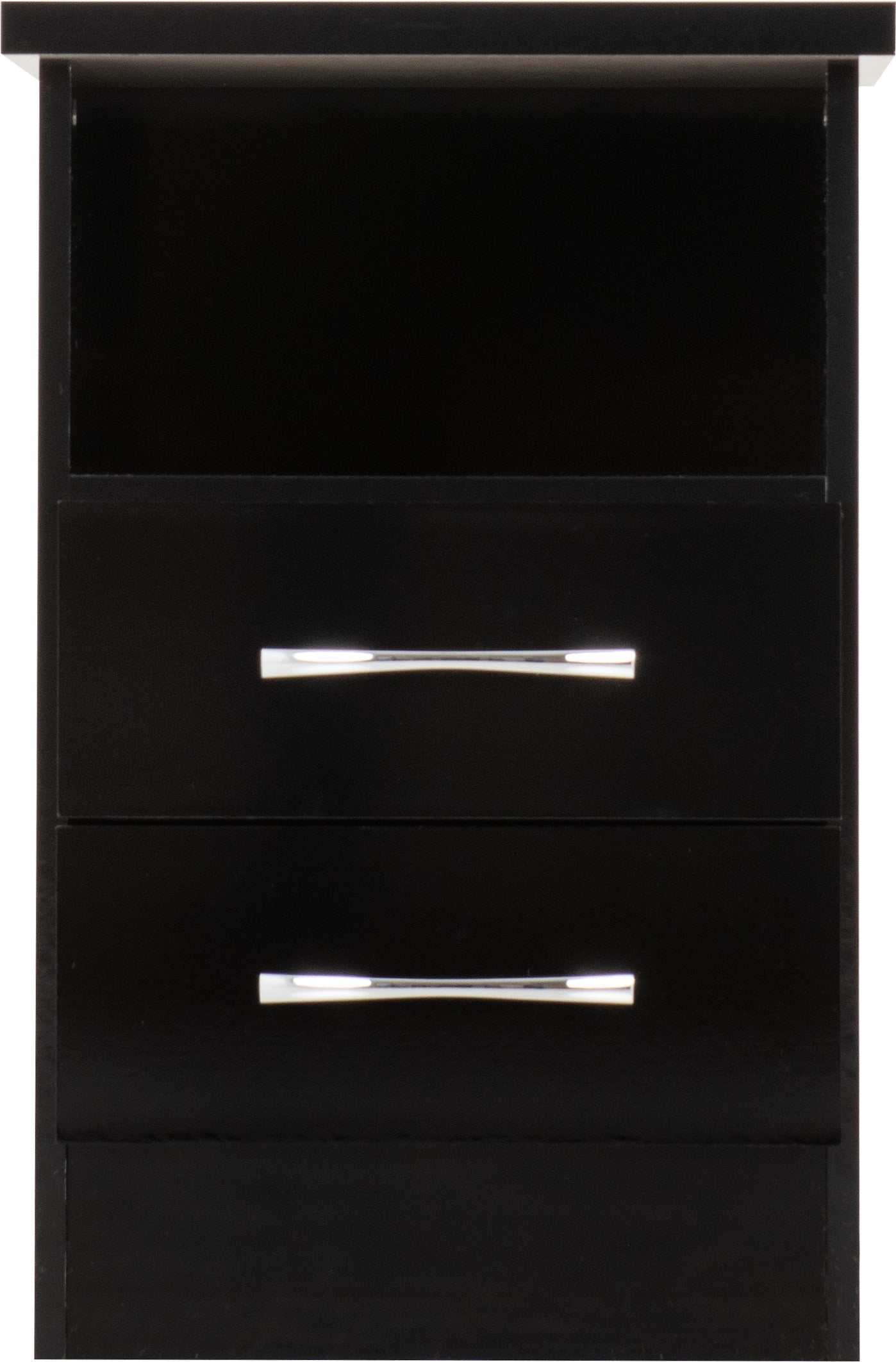 Nevada 2 Drawer Bedside Black Gloss