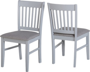 Oxford Extending Dining Set - Grey/Natural Oak Finish/Grey Fabric