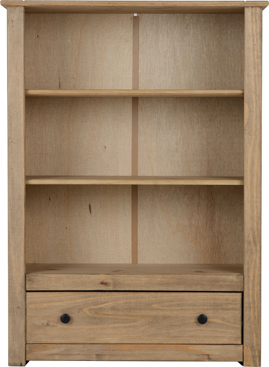 Panama 1 Drawer Bookcase Natural Wax