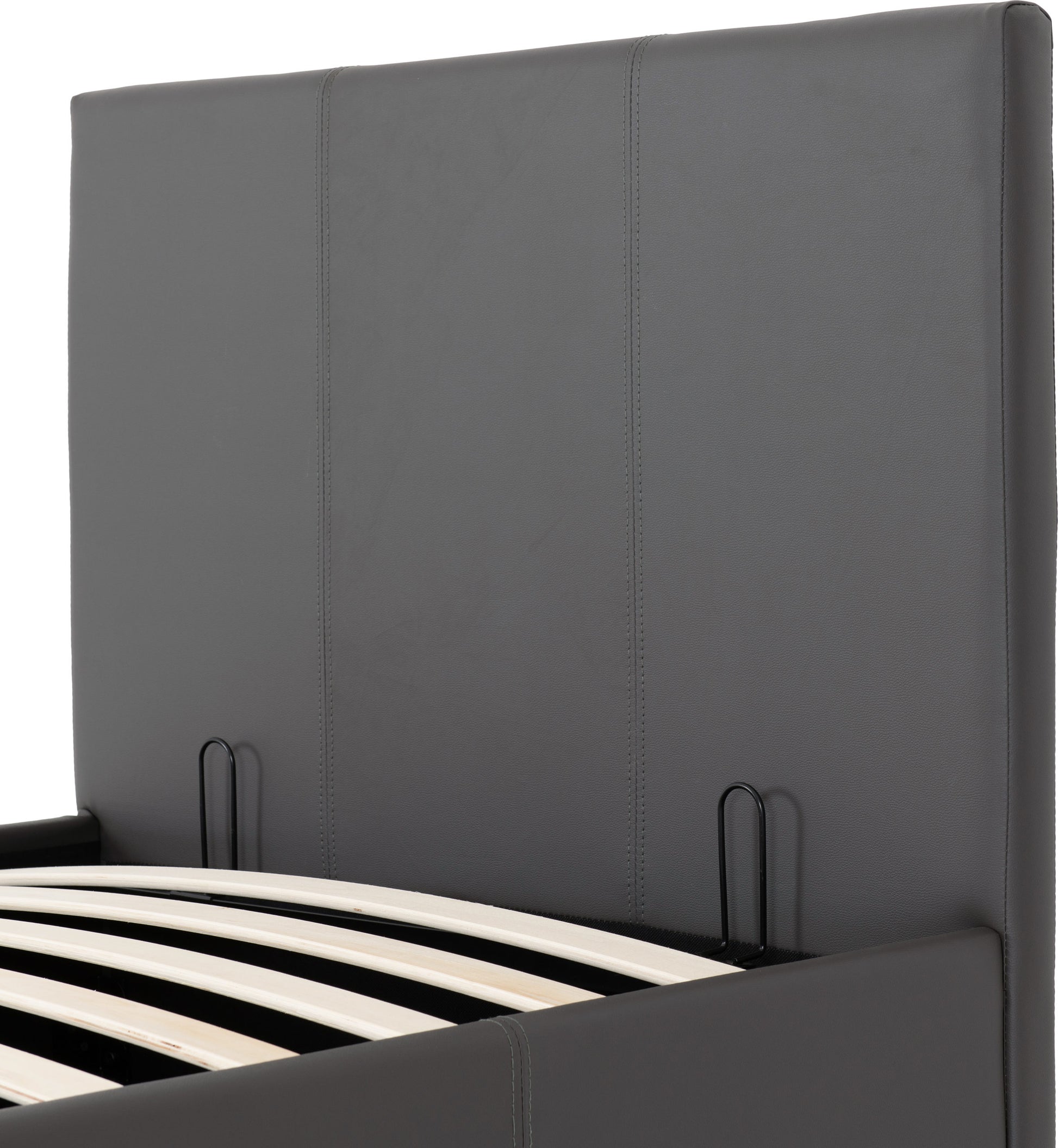 Prado Plus 3' Storage Bed - Grey Faux Leather