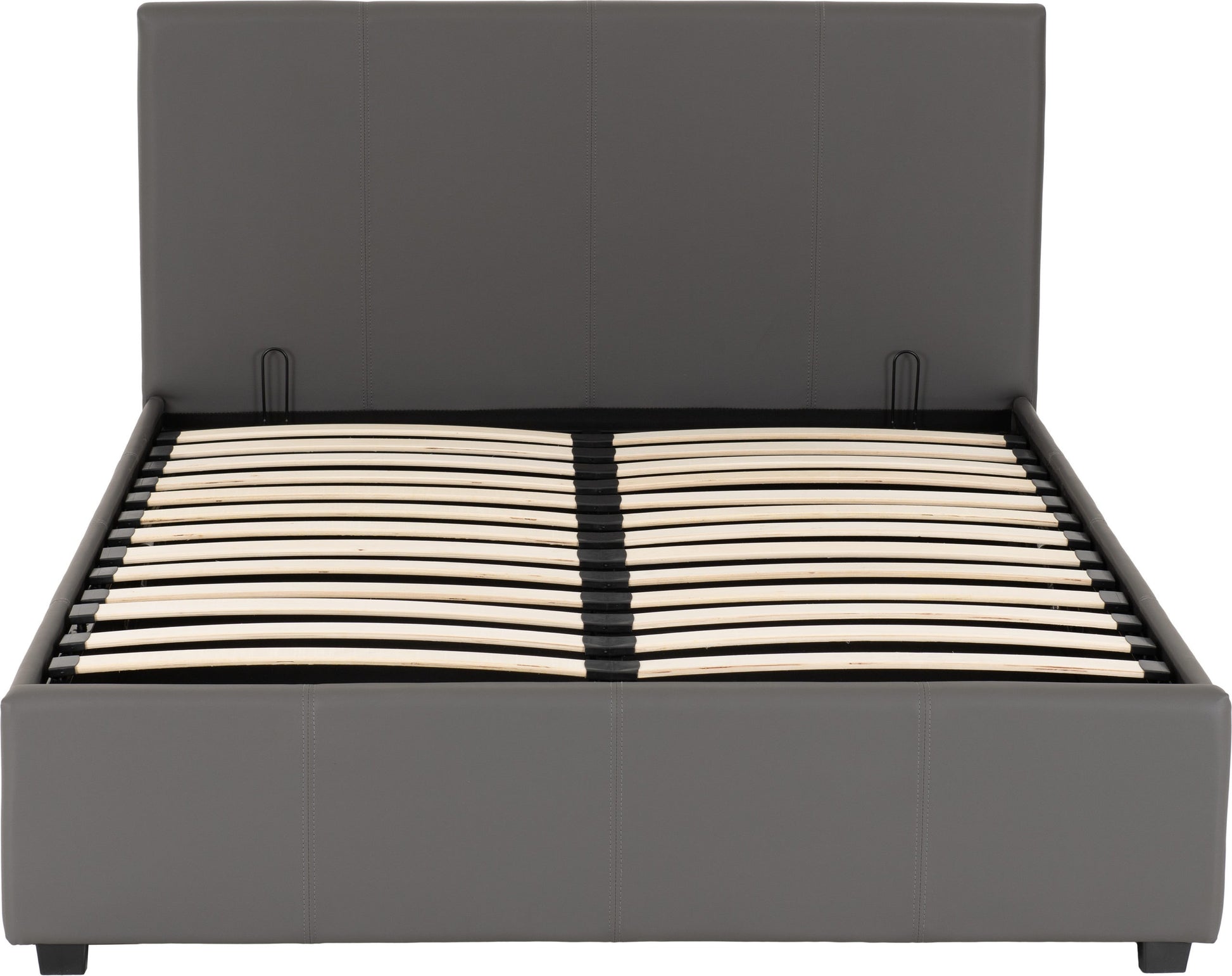 Prado Plus 4'6" Storage Bed - Grey Faux Leather