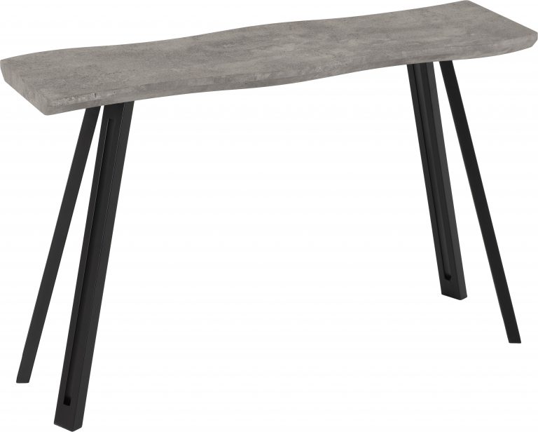 Quebec Wave Edge Console Table Concrete Effect/Black- The Right Buy Store