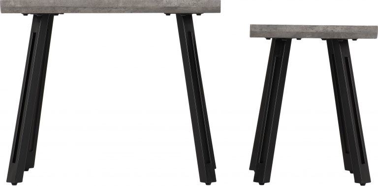 Quebec Wave Edge Nest of Tables Concrete Effect/Black- The Right Buy Store