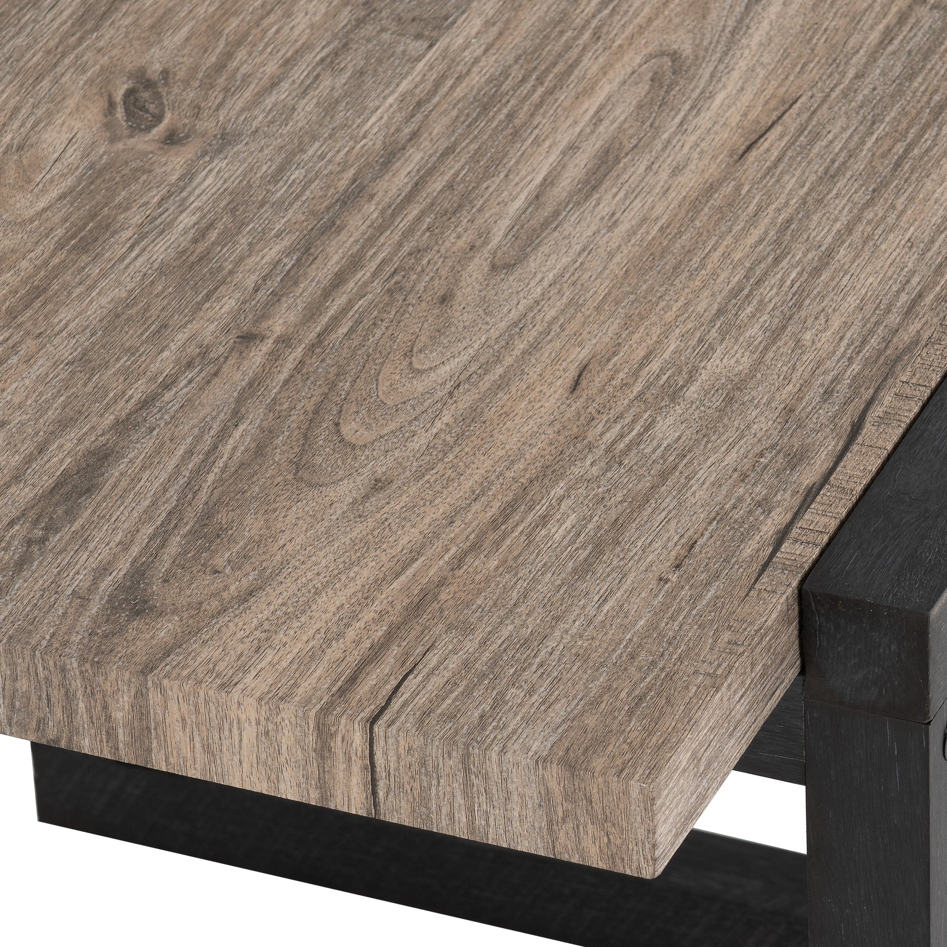 Selma Side Table - Medium Oak/Black Oak Effect