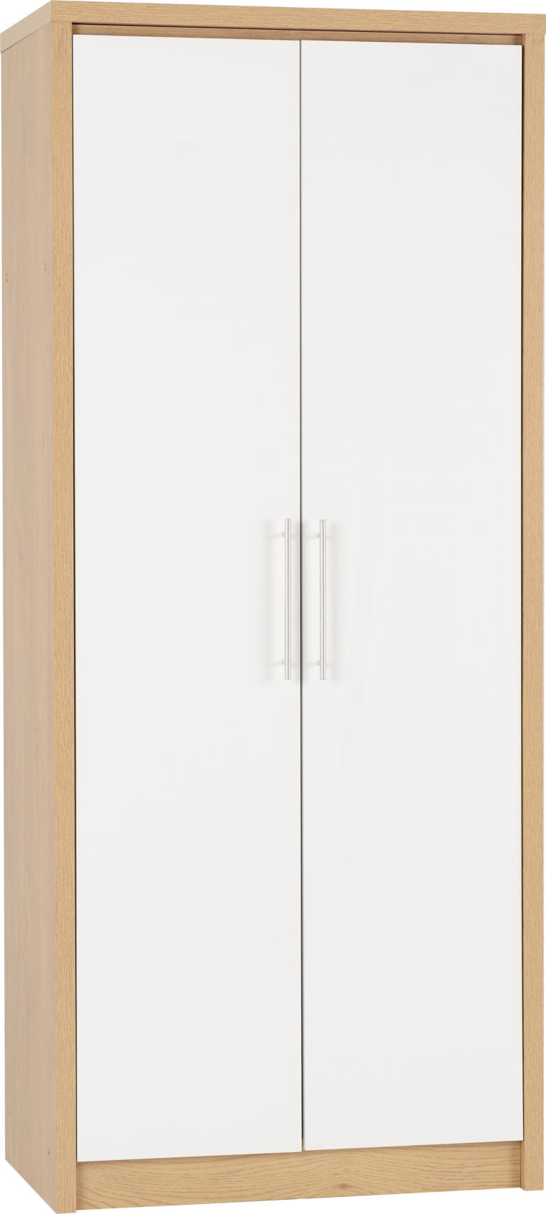 Seville Bedroom Set - White High Gloss/Light Oak Effect Veneer