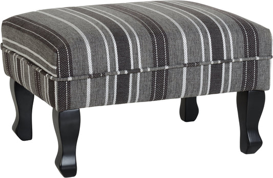 Sherborne Footstool Grey Stripe Fabric