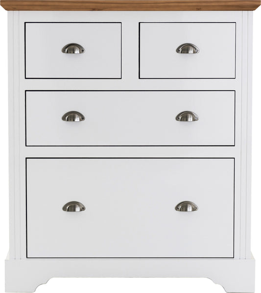 Toledo 2+2 Drawer Chest White/Oak Effect