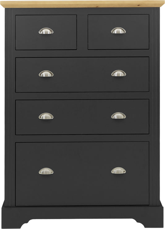 Toledo 3+2 Drawer Chest Grey/Oak Effect