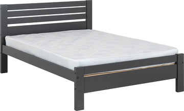 Toledo 4'6" Double Bed - Grey