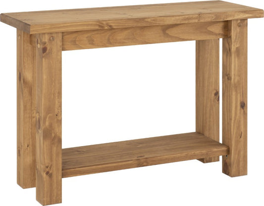 Tortilla Console Table Distressed Waxed Pine