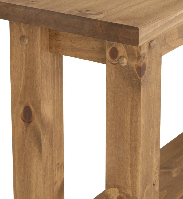 Tortilla Console Table Distressed Waxed Pine- The Right Buy Store