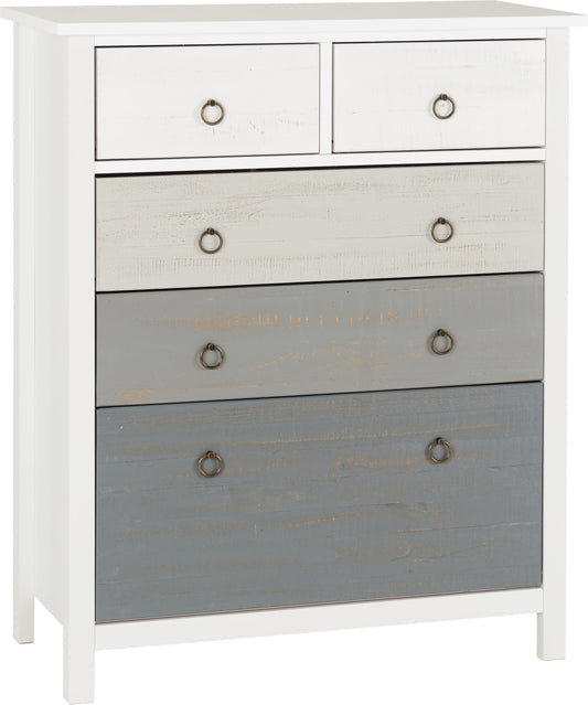 Vermont 3+2 Drawer Chest White/Grey