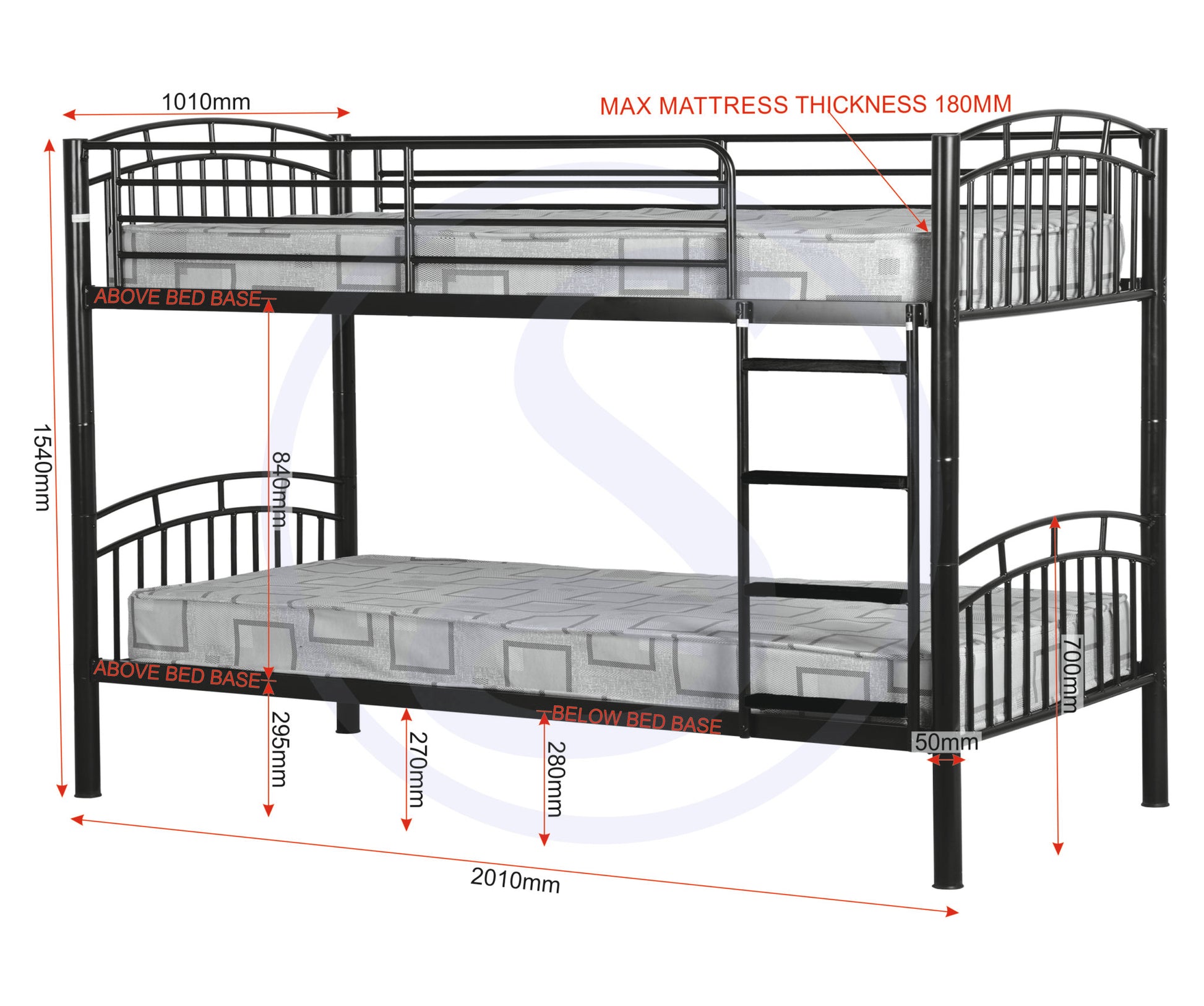 Ventura Bunk Bed - Black