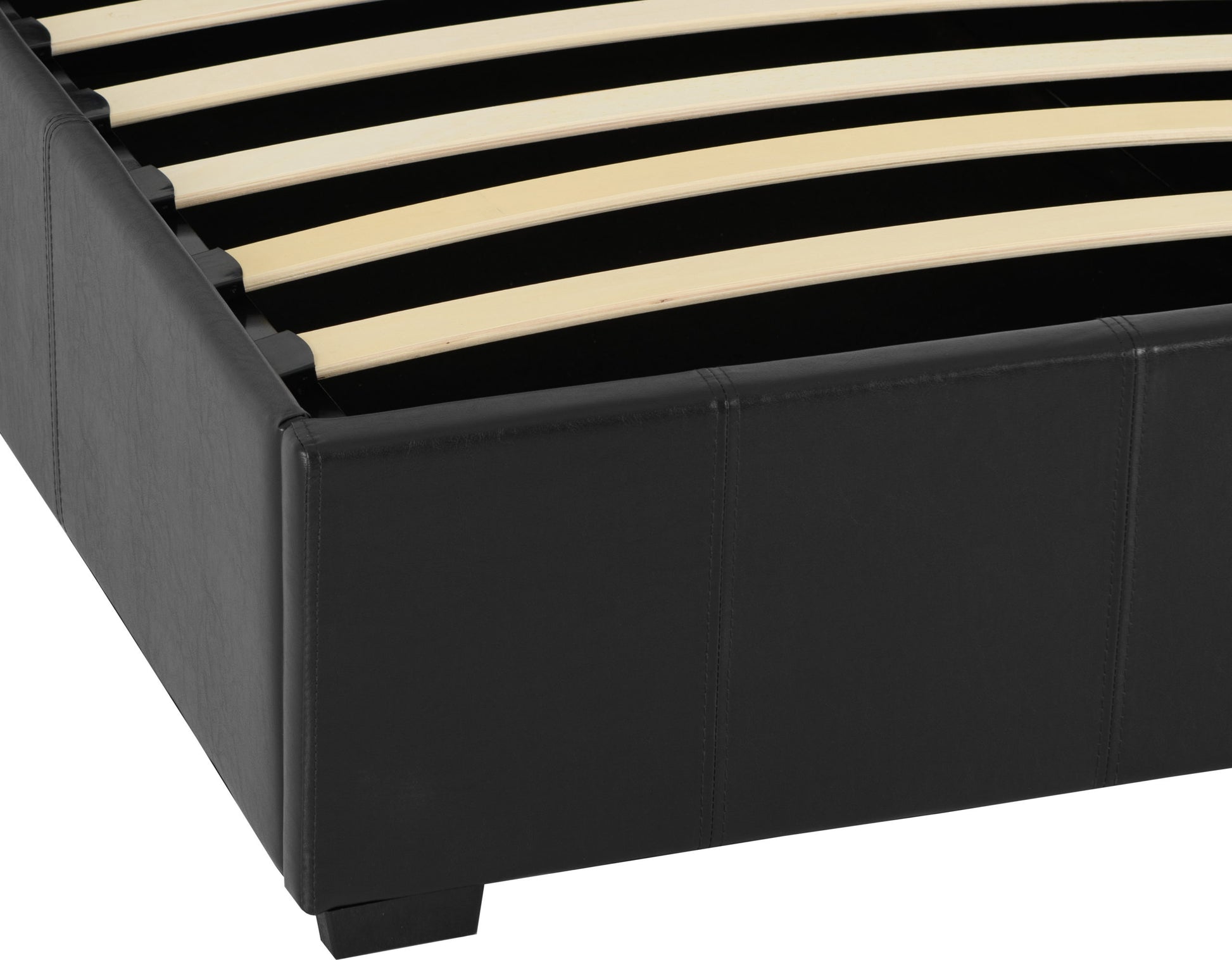 Waverley 3' Single Storage Bed - Black Faux Leather