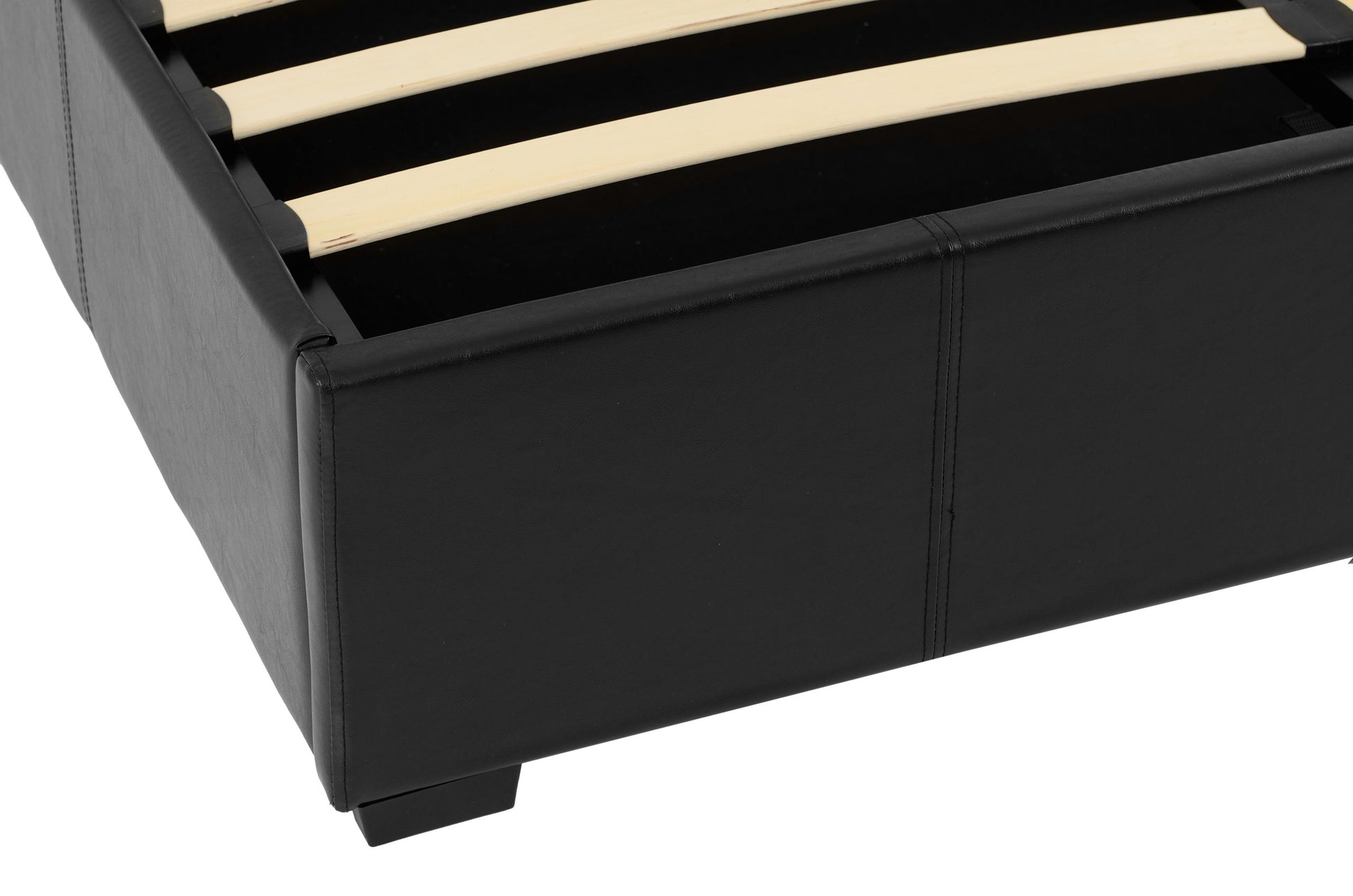 Waverley 5' Storage King Bed - Black Faux Leather