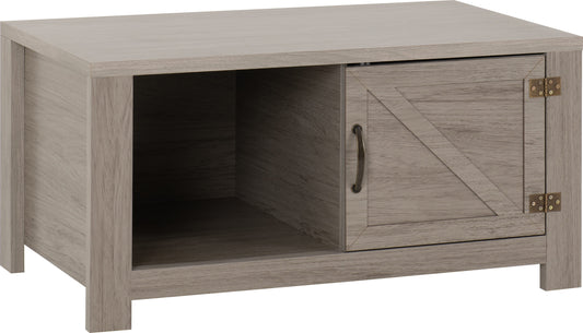 Zurich 1 Door Coffee Table Grey Wood Grain