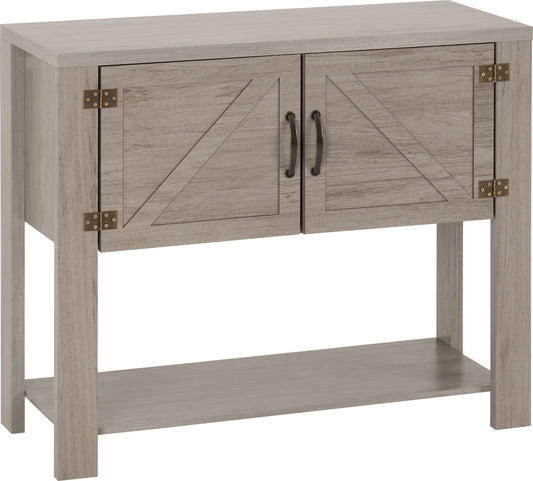 Zurich 2 Door Console Table Grey Wood Grain